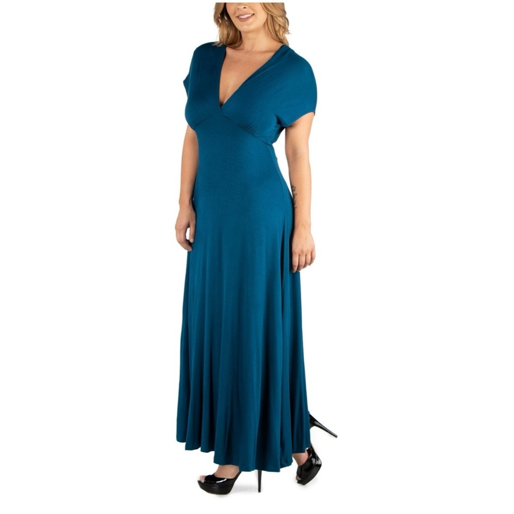24seven Empire Waist V-Neck Maxi Dress